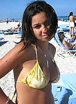 Amateur girls topless and naked on the beach and in the room