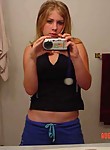 Girl fists herself cellphone pic and a teen sucks two dicks at once