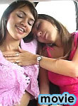 Two lesbian teenies licking and having some fun with dildo