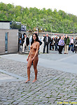 naughty babe has fun on public streets