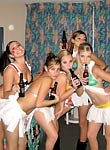 Gorgeous nude drunk girls posing on camera