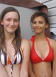 Hot lesbian babes stripping and strapon masturbating
