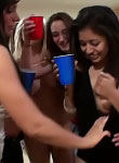 Wet and drunken horny girls give head with passion at party